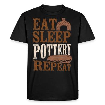 Poterie Céramique Artiste Manger Dormir - T-shirt Premium bio Homme - noir - Devant - Nico (187cm)