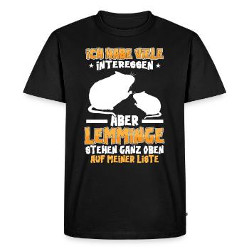 Lemmings are at the top Vole Lemming - Men's Premium Organic T-Shirt - black - Front - Nico (187cm)