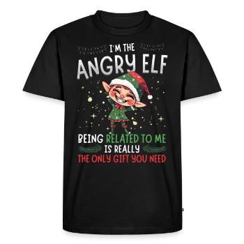 wI'm the Angry Elf - Christmas Partner Look - Men's Premium Organic T-Shirt - black - Front - Nico (187cm)