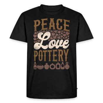 Pottery Ceramics Artist Girl Peace - Men's Premium Organic T-Shirt - black - Front - Nico (187cm)