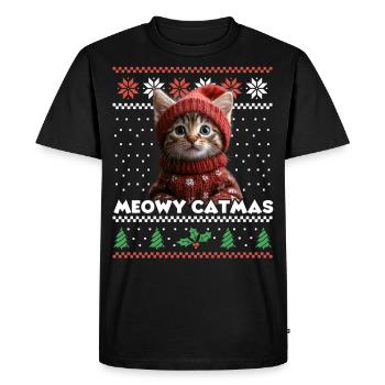 Meowy Catmas Look de Noël assorti - Cat Fans - T-shirt Premium bio Homme - noir - Devant - Nico (187cm)