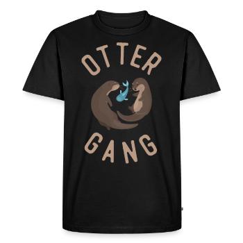 Gang de loutres loutres - T-shirt Premium bio Homme - noir - Devant - Nico (187cm)