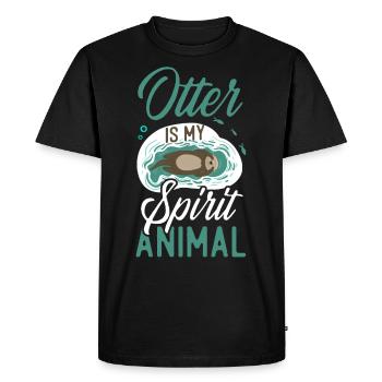 Otter Otter Is My Spirit Animal - Men's Premium Organic T-Shirt - black - Front - Nico (187cm)