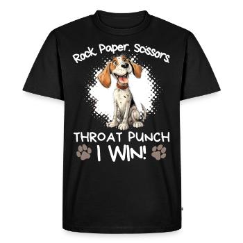 Roche Papier Ciseaux Gorge Punch - Epagneul Humour - T-shirt Premium bio Homme - noir - Devant - Nico (187cm)