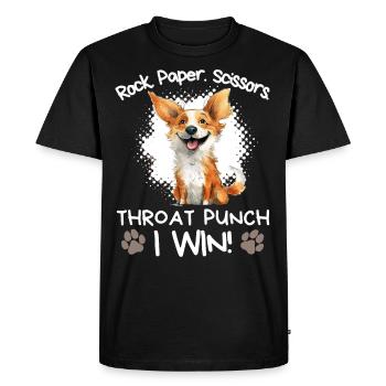 Roche Papier Ciseaux Drôle Corgi Sarcasme - T-shirt Premium bio Homme - noir - Devant - Nico (187cm)