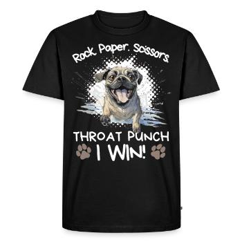 Roche Papier Ciseaux Carlin Drôle Sarcastique - T-shirt Premium bio Homme - noir - Devant - Nico (187cm)