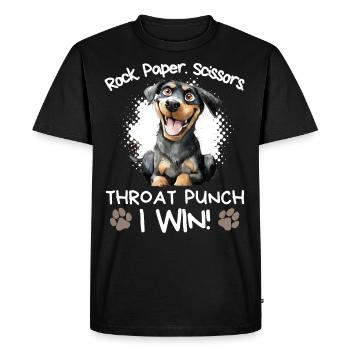 Roche Papier Ciseaux Rottweiler Humour drôle - T-shirt Premium bio Homme - noir - Devant - Nico (187cm)