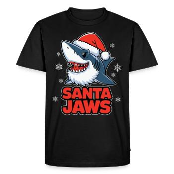 Santa Jaws Funny Christmas Shark Christmas - Men's Premium Organic T-Shirt - black - Front - Nico (187cm)