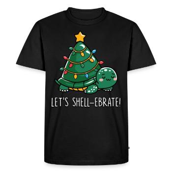 Écarquillage Mignonne Tortue de Noël - T-shirt Premium bio Homme - noir - Devant - Nico (187cm)