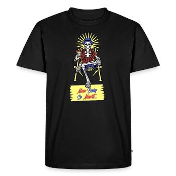 MON BODY SE MEURT (été, plage) - T-shirt Premium bio Homme - noir - Devant - Nico (187cm)