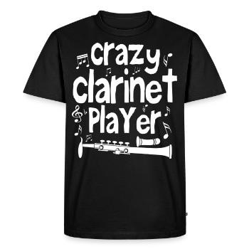 Crazy clarinet player - T-shirt Premium bio Homme - noir - Devant - Nico (187cm)