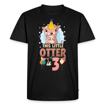 Otter Birthday This Little Otter - Men's Premium Organic T-Shirt - black - Front - Nico (187cm)