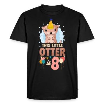 Anniversaire de la loutre Cette petite loutre - T-shirt Premium bio Homme - noir - Devant - Nico (187cm)