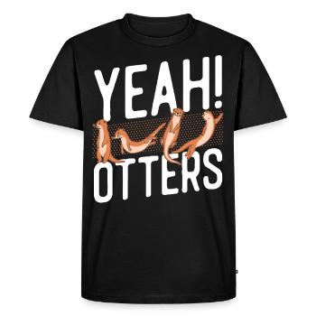 Loutre ! Loutres - T-shirt Premium bio Homme - noir - Devant - Nico (187cm)