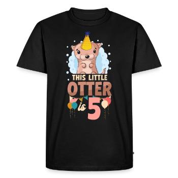 Anniversaire de la loutre Cette petite loutre - T-shirt Premium bio Homme - noir - Devant - Nico (187cm)