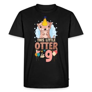 Otter Birthday This Little Otter - Men's Premium Organic T-Shirt - black - Front - Nico (187cm)
