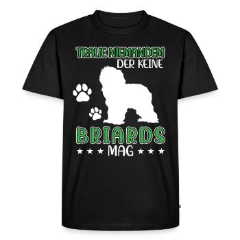 Briard ne fait confiance à personne Berger de Brie - T-shirt Premium bio Homme - noir - Devant - Nico (187cm)
