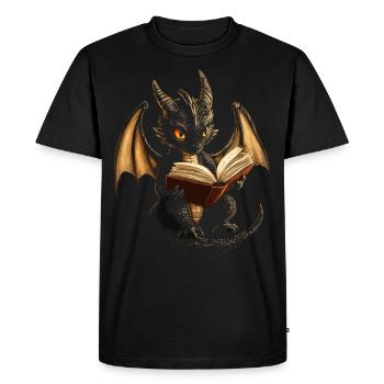 Black Dragon – Mysticism for Book Lovers - Men's Premium Organic T-Shirt - black - Front - Nico (187cm)
