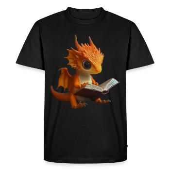 Cute Orange Dragon Magic Dragon - Men's Premium Organic T-Shirt - black - Front - Nico (187cm)