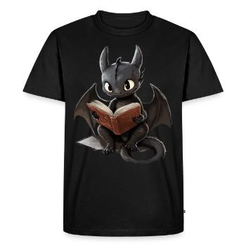 Cute Black Dragon – Fantasy Book Fans - Men's Premium Organic T-Shirt - black - Front - Nico (187cm)
