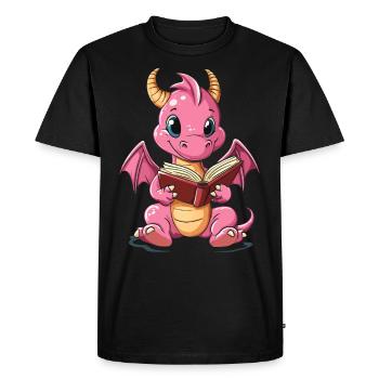 Mignon dragon rose - Design magique pour les enfants - T-shirt Premium bio Homme - noir - Devant - Nico (187cm)