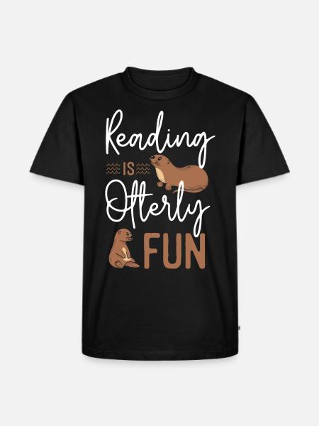 Otter Reading Teacher Literature - Men's Premium Organic T-Shirt - black