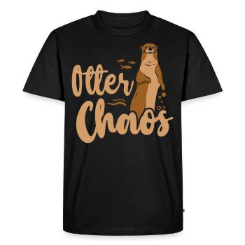 Otter Pun Otter Chaos - Men's Premium Organic T-Shirt - black - Front - Nico (187cm)