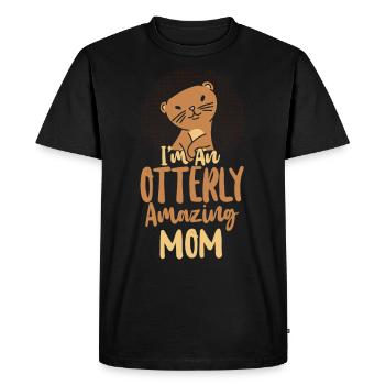 Otter Mom Pun I'm An Otterly - Men's Premium Organic T-Shirt - black - Front - Nico (187cm)