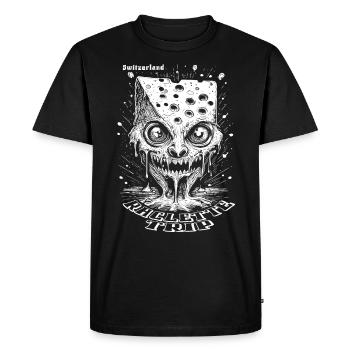Unique Raclette Trip T-Shirt Design - T-shirt Premium bio Homme - noir - Devant - Nico (187cm)
