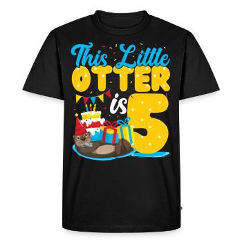 Anniversaire de la loutre Cette petite loutre - T-shirt Premium bio Homme - noir - Devant - Nico (187cm)