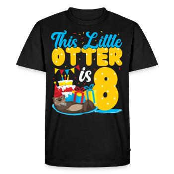 Anniversaire de la loutre Cette petite loutre - T-shirt Premium bio Homme - noir - Devant - Nico (187cm)