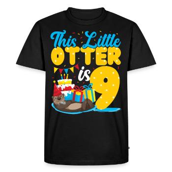 Otter Birthday This Little Otter - Men's Premium Organic T-Shirt - black - Front - Nico (187cm)