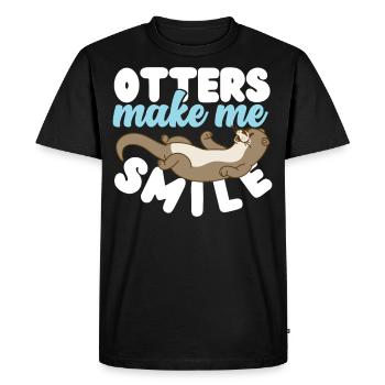 Otter Otters Make Me Smile - Men's Premium Organic T-Shirt - black - Front - Nico (187cm)