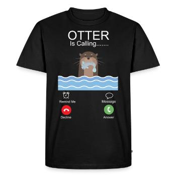 Otter Phone Display Otter Is - Men's Premium Organic T-Shirt - black - Front - Nico (187cm)