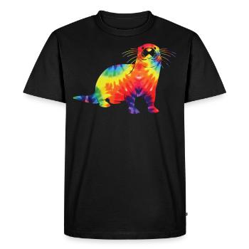 Otter Tie Dye - Men's Premium Organic T-Shirt - black - Front - Nico (187cm)