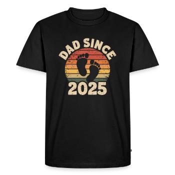 Papa depuis 2025 - T-shirt Premium bio Homme - noir - Devant - Nico (187cm)