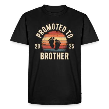 Promoted To Brother 2025 - Men's Premium Organic T-Shirt - black - Front - Nico (187cm)