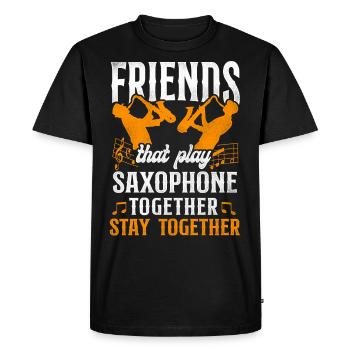 Saxophone Friends Besties Buddies - Men's Premium Organic T-Shirt - black - Front - Nico (187cm)