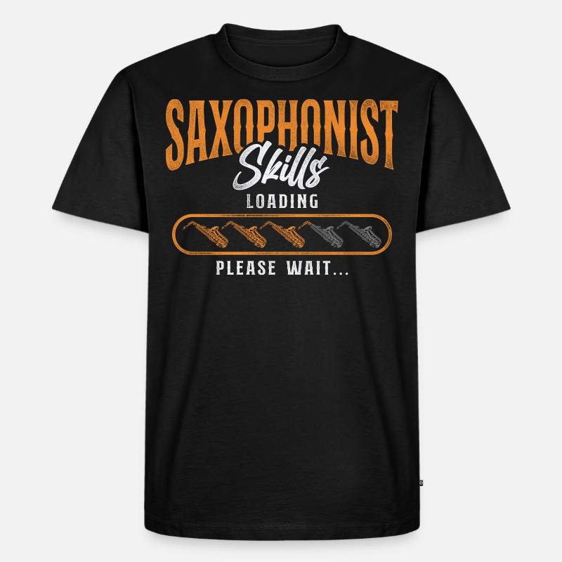Saxophone Saxophone Skills Loading - Männer Premium Bio T-Shirt - Schwarz