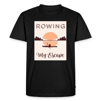 Rowing my escape - Men's Premium Organic T-Shirt - black - Front - Nico (187cm)