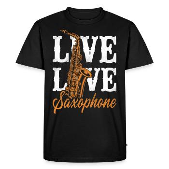 Saxophone Girl Live Love Saxophone - T-shirt Premium bio Homme - noir - Devant - Nico (187cm)