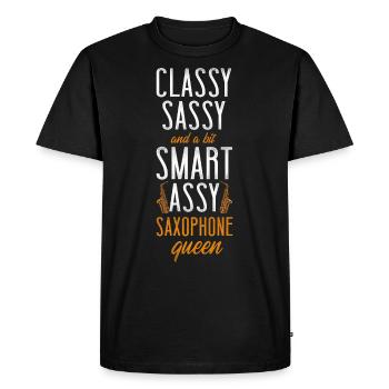 Saxophone Classy Sassy And A Bit - Men's Premium Organic T-Shirt - black - Front - Nico (187cm)