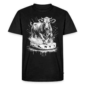 Funny raclette shirt for cheese lovers - Men's Premium Organic T-Shirt - black - Front - Nico (187cm)