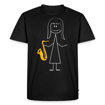 Saxophone Saxophone Fille - T-shirt Premium bio Homme - noir - Devant - Nico (187cm)