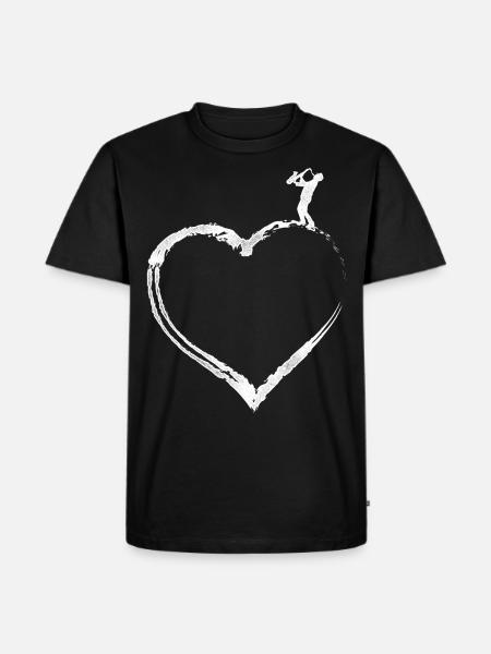 Saxophone Cœur - T-shirt Premium bio Homme - noir