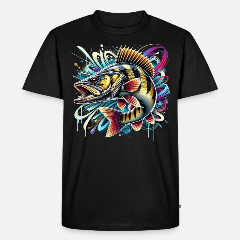 Dynamischer Zander - Männer Premium Bio T-Shirt - Schwarz