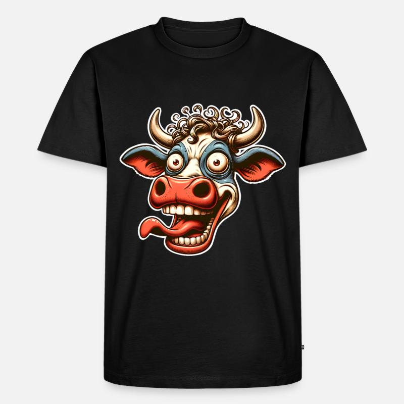 Kuh - Männer Premium Bio T-Shirt - Schwarz