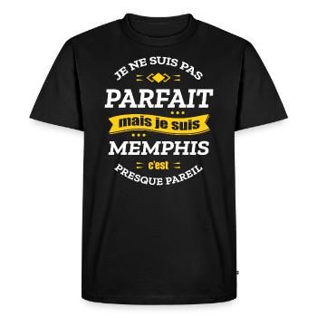 MEMPHIS PARFAIT - PRENOM MEMPHIS - T-shirt Premium bio Homme - noir - Devant - Nico (187cm)