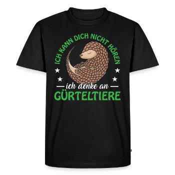 Je pense au tatou, au tatou géant - T-shirt Premium bio Homme - noir - Devant - Nico (187cm)