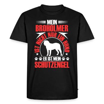 Broholmer is my guardian angel Broholmer - Men's Premium Organic T-Shirt - black - Front - Nico (187cm)